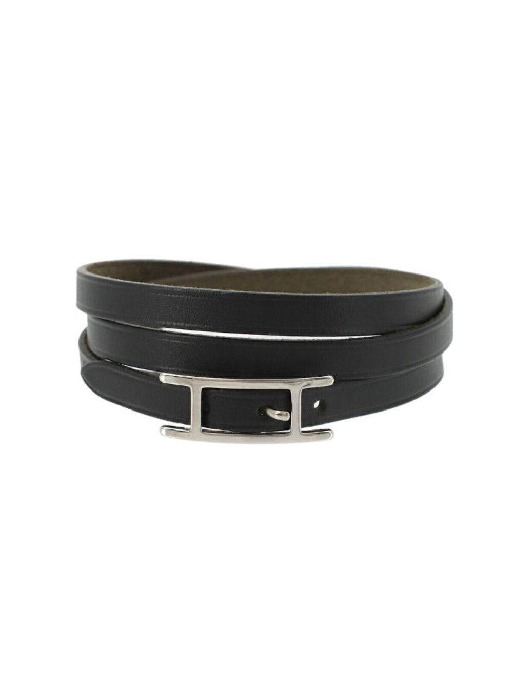 Hermes Hapi 3 Bracelet Swift Black Silver
